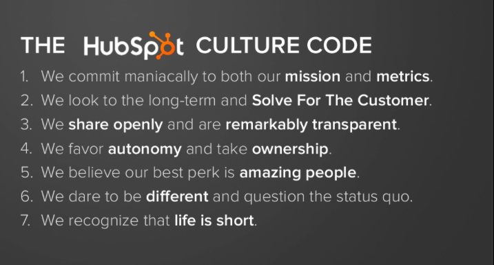  As part of its commitment to transparency (and to recruit great people)‚ HubSpot makes its cultural 